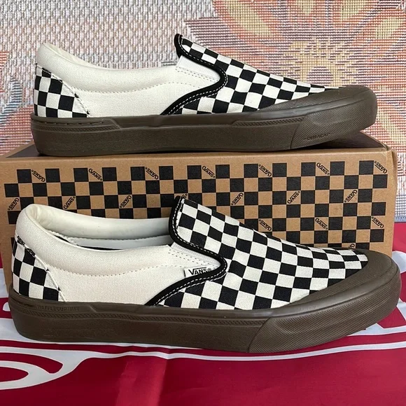 Vans Shoes Vans Bmx Sliponcheckerboard Blackdark Gray